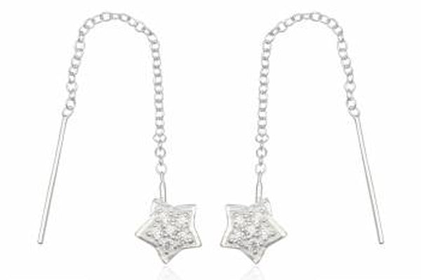 Star Cubic Zirconia Sterling Silver Earrings