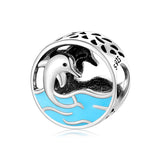 S925 Sterling Silver Dolphin Bead Pendant