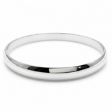 Half Wire 10mm Sterling Silver Bangle - Bold 67mm Diameter Bangle