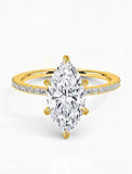 G Sterling Silver Marquise Zircon Ring - QA005