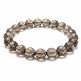 Crystal Smoky Quartz 8mm Hammered Ball Bracelet