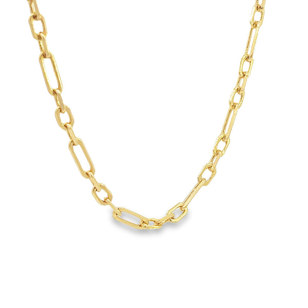 Gold Filled 18K 3mm Long Small Paper Clip Chain (F167)