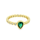 Gold Filled 18k Teardrop and CZ Ring Band (D131)