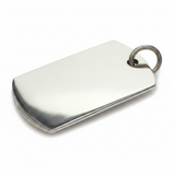 Plain Dog Tag 30/20mm Sterling Silver Pendant