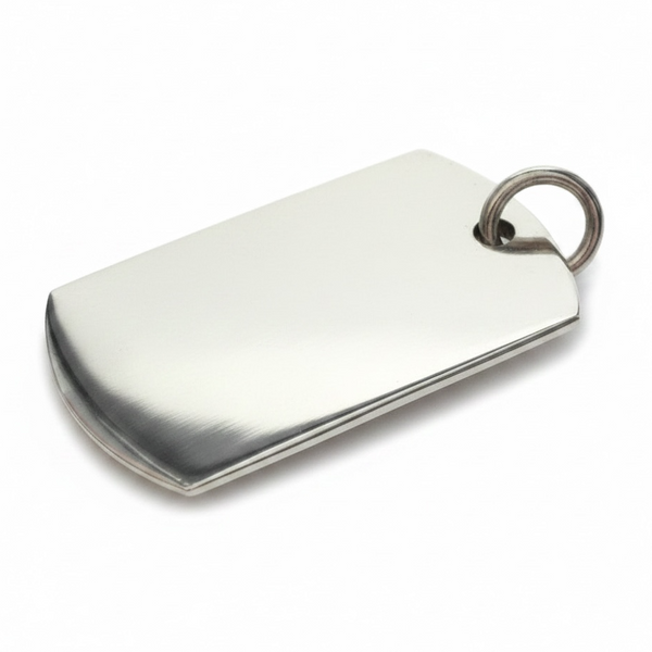 Plain Dog Tag 30/20mm Sterling Silver Pendant