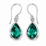 Green Quartz Teardrop Sterling Silver Earrings