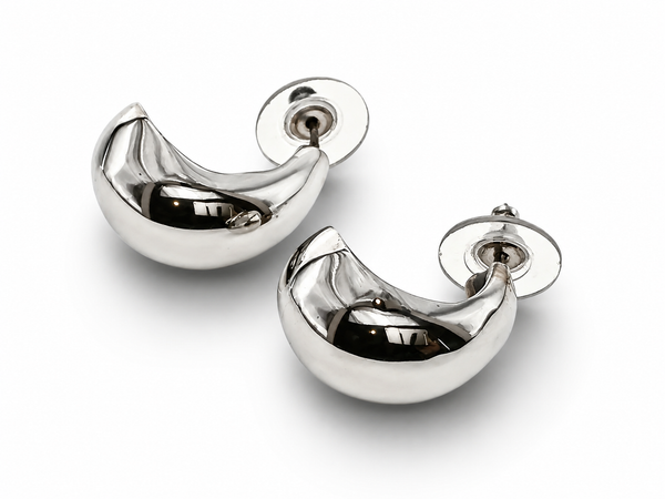 Half Hoop Sterling Silver Earring