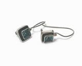 Blue Topaz Oxi Framed Sterling Silver Earrings