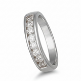 Cubic Zirconia Sterling Silver Band