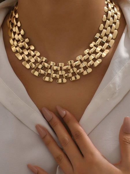 Gold Single Layer Gold Fashion Necklace