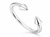 Midi Pointed Sterling Silver Ring - Edgy Geometric Band