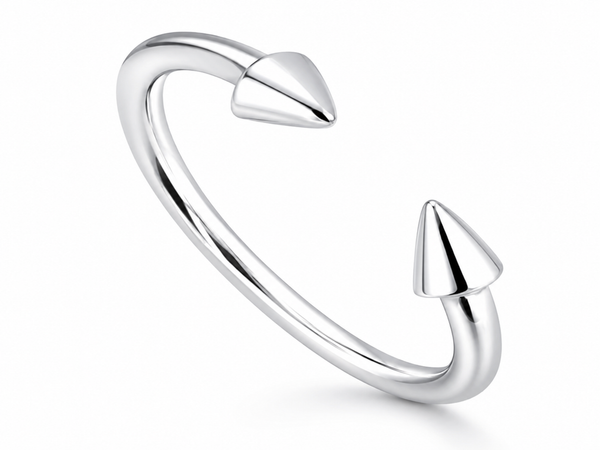 Midi Pointed Sterling Silver Ring - Edgy Geometric Band