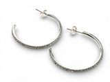Hoop Crystal 1mm/31mm  Sterling Silver Earrings