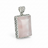 Rose Quartz Sterling Silver Pendant