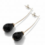 Onyx Faceted .925 Sterling Silver Drop Earring