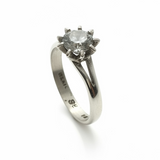 Cubic Zirconia Solitaire Sterling Silver Ring
