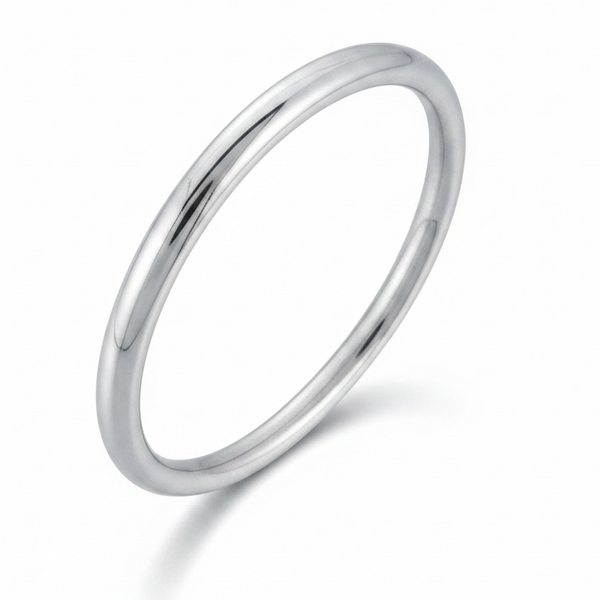 Golf 6mm Oval Plain Sterling Silver Bangle