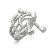 Wired Triple Designer Sterling Silver Ring