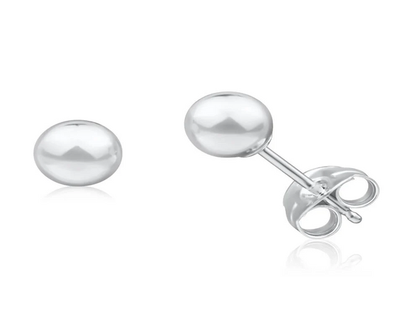Ball Stud 7mm Silver Sterling Earrings