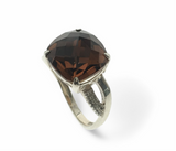 Swarosky & white cubic zirconia silver ring