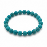 Crystal Genuine Blue Howlite Round Bead Bracelet