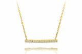 A Sterling Silver Bar Cubic Zirconia Necklace