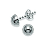 Half Ball 12mm Sterling Silver Earring