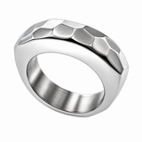 Hammered Bridge Sterling Silver Band