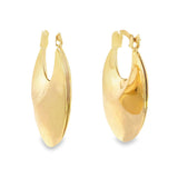 18K Gold Filled Large Crescent Drop Lever Back Hoop Earrings (L438)