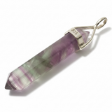 Crystal Fluorite Double Terminated Point Sterling Silver Pendant