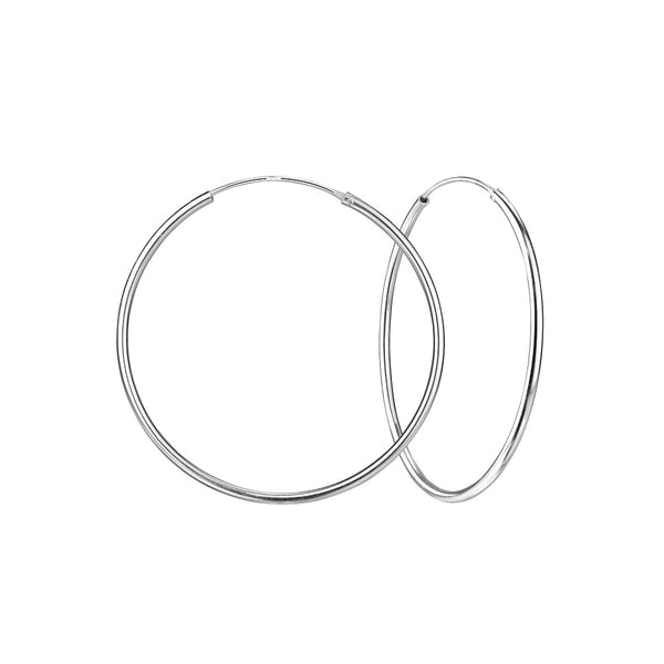 Hoop 2/50mm Sterling Silver Thick Hoop Earrings - 4465