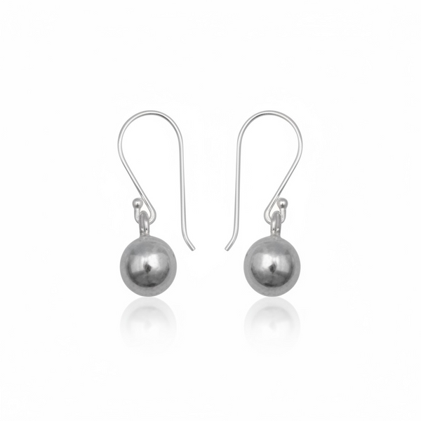 Ball Drop 6mm Sterling Silver Earrings