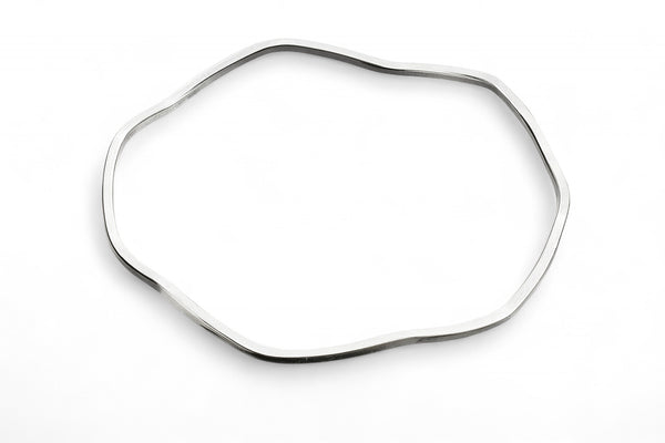 Wavey 3mm Sterling Silver Bangle