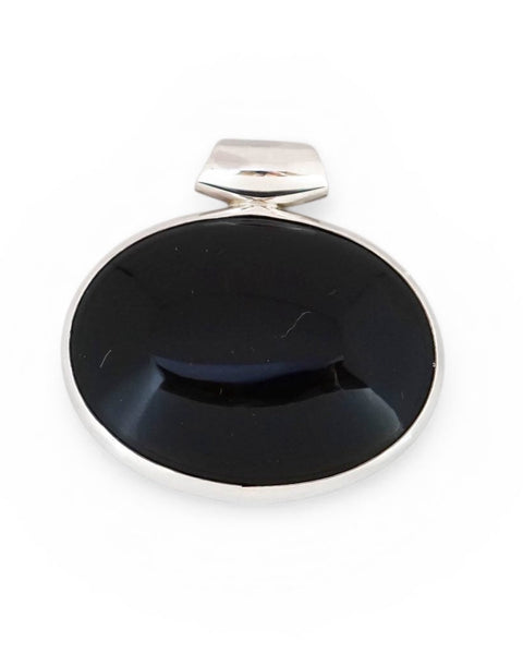 Onyx Oval Sterling Silver Pendant