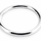 Oval Tubular Sterling Silver Bangle - Large