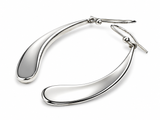 Long Teardrop Curved .925 Sterling Silver Earrings