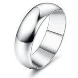 Plain Half Moon 9mm Sterling Silver Band