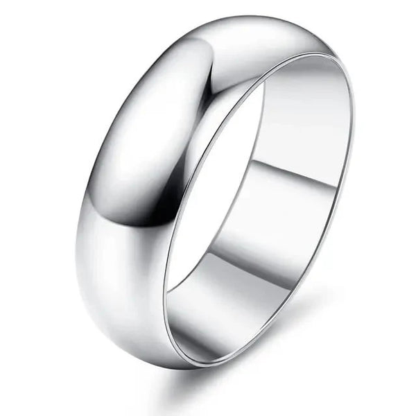 Plain Half Moon 9mm Sterling Silver Band
