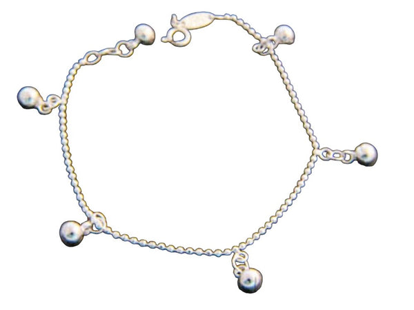 Dainty Jingle Ball Chain Sterling Silver Bracelet