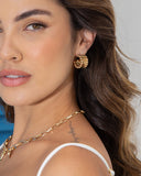 Gold Filled 18K Ribbed Minimalist Mini Hoops (K310A)