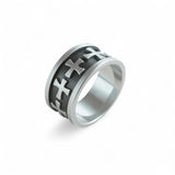 Oxidised 925 Sterling Silver Cross Ring