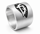 Tapered Hopi Burnished Bear Head Sterling Silver Ring