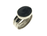 Onyx Dual Band Sterling Silver Ring