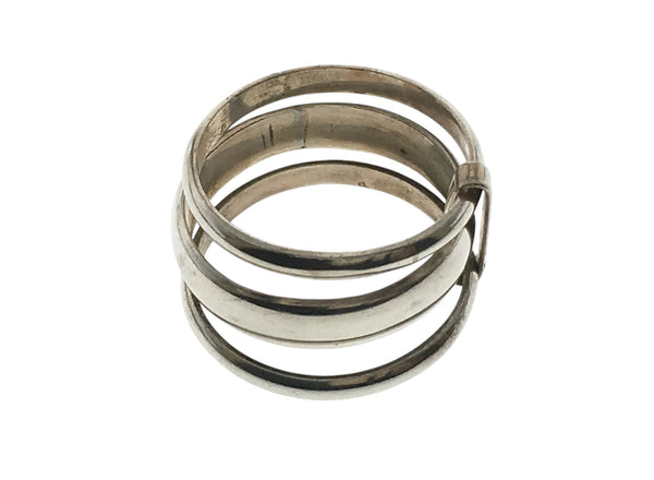 Hinged Three Tier Sterling Silver Ring