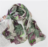 Begonia Flower Green Scarf