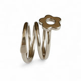 Wired Triple Daisy Sterling Silver Ring