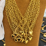 Heart Necklace, 18K Gold Plated Steel