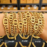 Bracelet, 18K Gold Plated Steel