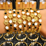Flower Meadow Bracelet, 18K Gold Plated Steel