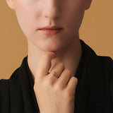 S925 Sterling Silver Gold-Plated Droplet Labradorite Ring